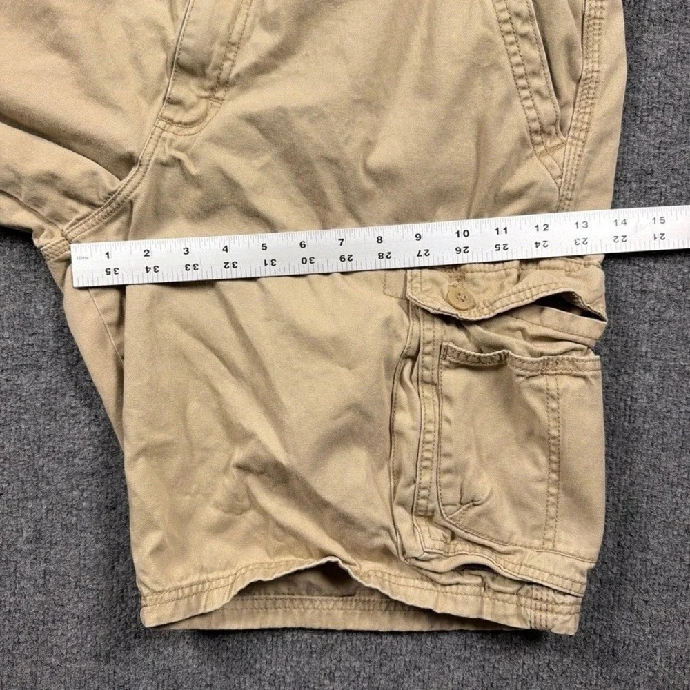 Lee Dungarees Cargo Shorts Mens 36 Tan Khaki Cotton Utility Relaxed Fit Hiking